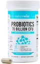 NatureWise Probiotics 70 Billion CFU - 17 Strains + Prebióticos Orgánicos - Immune, Digestivo " Gut Health Support for Women " Hombre - Vegetarian, Gluten-Free, Non-GMO - 60 cápsulas[2-Month Supply]