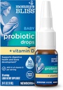 Mama's Bliss Baby Probiotic Drops + Vitamina D, Supports Digestive Health and Immunity, 400IU Vitamin D for Healthy Bone Development, Newborns +, Flavorless, 0.34 Fl Oz (30 Servings)