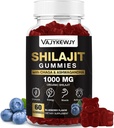 1000 MG Shilajit Gummies, Organic Shilajit Gummies with 85+ Trace Minerals, Fulvic Acid, Shilajit for Men ' Women, Shilajit Resin, Shilajit Himalayan Organic for Energy, Brain, Immunity, 60 Count