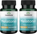 Swanson Melatonina - Suplemento Herbal - El sueño y la relajación - 120 cápsulas, 1 mg cada (2 paquete)