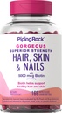 Piping Rock Hair Skin and Nails Vitaminas para Mujeres y Hombres TEN 165 Softgels TEN 5000 mcg de Biotin Extra Strength TEN with Argan and Coconut Oil TEN Non-GMO, Gluten Free Supplement