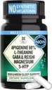 Suplemento natural de ayuda al sueño para adultos sin melatonina - No-Habit que forman el sueño herbal - GABA, L-Theanine, Reishi Mushroom, Apigenin, Magnesium Glycinate, 5-HTP - 90 cápsulas veganas