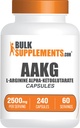 BulkSupplements.com AAKG Capsules - L-Arginine Supplement, Nitric Oxide Supplement - Gluten Free, 4 cápsulas por Serving, 240 Conde (Pack of 1)