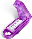 DUBSTAR Pill Cutter Splitter for Small and Tiny Pills, Multiple Pill Cutters for Small or Large Pills, Ajustable Pill Splitter with Centering Device and Blade Guard for Multi Tablets (Purple)