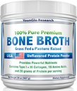 Bone Broth Beef Protein Powder - 1.25 lb / 20 oz, Unflavored - Made in USA - High Collagen & Gelatin from Grass Fed Bovine - Nutritious Marrow Beneficios - Soups, Paleo & Keto Diets
