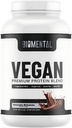 Biomental Chocolate Proteína de Chocolate Vegan Polvo - Absorción fácil - Chocolate delicioso - Edificio muscular, Estilo de vida vegetariano ideal saludable - No GMO, Suplemento de proteína sin gluten