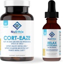 NuEthix Formulations Relaxation Supplement Bundle: Cort-Eaze Cortisol-Control Supplement, 60 Capsules, 30 Servimientos y Relaja Liposomal, 2 Fluid Ounces, 30 Servimientos