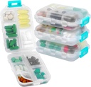 4PS Organizador de píldoras de viaje con 164 etiquetas Slice,10 Compartments Travel Pill Box Portable Polding Small Pill Case Daily Pill Container Utilizado para el almacenamiento de carry Medicine Organizer by M MUchengbao (White)
