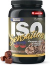 Ultimate Nutrition Whey Protein Isolate Powder with Glutamine Complex, ISO Sensation 93 - Whey Protein Powder with Añadido Colostrum for Enhanced Recovery, Immunity & Gut Health - Chocolate Fudge, 2lbs