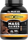 Fortaleza Corporal Super Advanced Mass Gainer, Chocolate Protein Plus Calories para Masa muscular Soporte 1-4lb. Jar