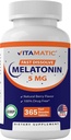 Vitamatic Melatonin 5 mg Tablets peru Vegetarian, Non-GMO, Gluten Free  1 Year Supply ← Natural Berry Flavor - 365 Cuadros