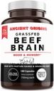 Orígenes antiguos Grass Fed Beef Brain Supplement with Beef Liver, Whole Food Brain Support Promotes Brain, Mood, and Memory Health, Brain and Liver Health Formula Capsules, Non-GMO, 180 Capsules