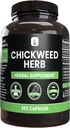 PURE ORIGINAL INGREDIENTES Chickweed Herb, (365 capsules), No Magnesio Or Rice Fillers, Siempre Puro, Lab Verificado