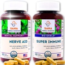 Natural Sleep Aid &amp; Immunity Boost  10 Organic Herbs ← Valerian Root, Immune Support with Echinacea &amp; Vitamina C ← 1350 mg de hierbas por servir