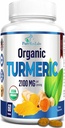 Turmérico orgánico - 2100mg USDA Curcumina Turmérica Orgánica con Pimienta Negra, Vegan - 60 Tabletas
