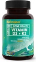 BioEmblem Vitamin D3 K2 Capsules (5000IU y 200mcg) - Patented MK7 and MK4 for 3-in-1 Complex Support - Vegetarian Vitamina D K2 Supplement for Teeth, Heart, Immune System - Non-GMO, 90 Caps