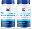 (2 Pack) Gluctose Advanced Blood Support, Gluctose, Gluctose - Advanced Blood Support Supplement, Gluctose Supplement Support Capsules - All Natural Formula, 60 cápsulas para 2 meses