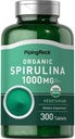 Piping Rock Espirulina Orgánica TENIDO 1000mg ANTE 300 Tablets ANTE Arthrospira Platensis ANTE Vegetarian, Non-GMO, Gluten Free Supplement