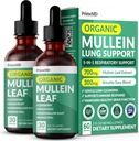 5-in-1 Mullein Drops for Lungs and Bronchial - Respiratory Lung Health Support with Mullen Leaf Extract for Lungs - Mullein Tincture with Elderberry, Echinacea and Ginger Root (60 Servings) (2-pack)
