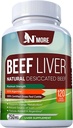 N'More Beef Liver Capsules – 100% Grass Fed ' Undefatted Argentine Liver – Natural Iron, B12 & CoQ10 for Energy, Brain & Immune Support – 120 Capsules, 750mg