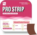 PROSTRIP® Iron+ AB-Fortis® 14mg Agregado con vitamina C, B1, B2, B6, ácido fólico, cereza de escarabajo, espinacas y tarta – 30 tiras vegetarianas orales – sin necesidad de agua – Alta absorción por cuidado de salud