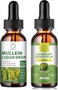 Mullein Drops for Lungs, Mullein Leaf Extract 1000MG for Lung Cleanse &amp; Soursop Graviola Liquid Drops 1800mg, Soursop Leaves Extract for Cell Regenera