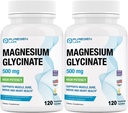 Magnesium Glycinate 500mg [High Potency] Veggie Caps, Chelated for Superior Absorption, Non-GMO, NO Gluten and Dairy, Supports Muscle, Joint, and Heart Health tención Total 240 Capsules
