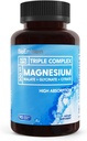 BioEmblem Complejo de Magnesio Triple tención 300mg Magnesium Glycinate, Malate " Citrate TEN High Absorption Chelated Formula ANTE Vegan, Non-GMO, Gluten-Free TEN 90 Capsules