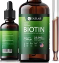 FabLab Biotina con Collagen, Keratin y Saw Palmett 25000msg Extracto - Esquí de pelo saludable " uñas para adultos, sin Filler, sin vitaminas de colágeno de envejecimiento antiestrateado para hombres " Mujer- 2 Fl Oz