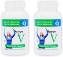 SuperV (2 Pack) Best Process AlkaIine — Energizing " Detoxifying Multivitamin — Vitaminas " Minerals with Digestive Enzymes, Superfoods and Herbs