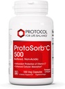 Protocolo Protosorb C 500 - Vitamina C Altamente Absorbable - para el sistema inmunológico &amp; Suplemento de salud ósea* - con ácido alfa-lípoico - Vitamina C Buffered, No Acidic C - 100 caps