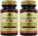 SOLGAR Vitamin B6 25 Mg, 100 Tablets, 100 Count (Pack of 24)