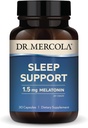 Dr. Mercola Sleep Support with Melatonin, 1.5mg Melatonin Por Serving, 30 Servings (30 Capsules), Suplemento dietético, Supports Healthy Sleep and Mental Focus, Non-GMO