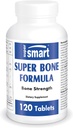 SuperSmart - Super Bone Fórmula (Complejo avanzado) - con Calcio, Magnesio, Vitamina K2, D3 &amp; Strontium Suplemento ← No GMO &amp; Gluten Gratis - 120 Cuadros
