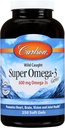 Carlson - Super Omega-3 Gems, 1200 mg Omega-3, Wild Caught, Fuente sostenible, 250 geles blandos