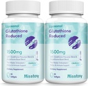 Misstay 2400 MG Complejo Liposomal Glutathione Softgels 1500 MG, Absorción más alta, forma activa menor Glutathione Suplemento, L-Glutathione (GSH) Suplemento para Immune, 120 Softgels