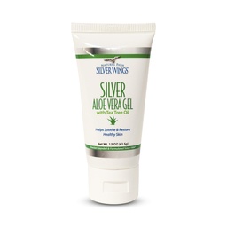 Natural Path Alas de plata 200ppm de plata con Aloe Vera Gel y Tea Tree Oil - Cuidado de la piel calmante - 1,5 oz
