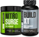 Jacked Factory Nitrosurge Pre-Workout in Green Apple &amp; Build XT Muscle Building Bundle for Men &amp; Women