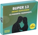 Super 13 Fast Acting Herbal Male Supplement for Men. 13 Potent Ingredients - Horny Goat Weed Tongkat Ali Maca &amp; More for Energy Vitality Stamina Endurance and Performance Enhancer Pills 10 Caps