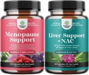 Bundle of Total Menopause Supplement with Dong Quai Vitex Chaste Berry " Black Cohosh for Natural Hormone Support and Liver Support NAC Suplemento con Milk Thistle for Liver Cleanse Detox " Repair