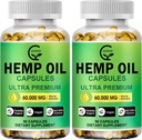 (2-Pack) Alto Potency Hemp Oil Capsules - 180 Veggie Softgels - 60.000 maximum Strength, Immune System Support, Focus Calm, Relax, Mood, Pure Extract, Organic, Vegan, Non-GMO