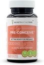 Secretos de la Tribu Preconceive, 60 cápsulas, 1000 mg, Vitex, Raspberry roja, Cohosh negro, Clover rojo, Peony blanco, Shatavari. Preparándose para pregancia 60 cápsulas