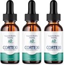 (3 Pack) Cortexi Ear Drops - Fórmula Oficial - Cortexi Tinnitus Tratamiento Cortéxi Hearing Support Drops, Cortexi para el anillo en las orejas, Cortexi Supplement Drops Maximum Strength New Improved (3 oz)