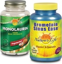 La vida de la naturaleza Monolaurin " Bromelain Sinus Ease Bundle ← Función sana de la inmune " Apoyo respiratorio