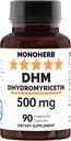 MONOHERB Dihidromyricetina 500 mg - DHM Suplemento - 90 Veg Capsules - 90 Servimientos