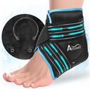Atsuwell Ankle Ice Pack Wrap, Reutilizable Gel Ice Pack para el tacón del tobillo, Pie Ice Wrap con Soft Plush Lining, Cold Compress Therapy for Soothing Discomfort, Negro