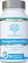 Ashwagandha & Shilajit - Ashwagandha KSM-66 1000mg & Purified Shilajit Extract 200mg (50% Fulvic Acid) - Sin rellenos artificiales, carpetas o agentes de flujo - Apto para veganos