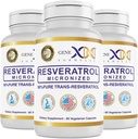 Genex Formulas 98% Pure Trans-Resveratrol with BioPerine® for Absorption (3 Pack) Micronized, Lab-Tested, Fully Stabilized Resveratrol 600mg - 180X Trans-Resveratrol Capsules for Healthy Aging