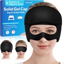 Sombrero de alivio de dolor de cabeza, calmante Cap Gel Ice Head Wrap Headache Eyes Mask for Sinus, Puffy Eyes, Tension and Stress Relief - Terapia caliente y fría