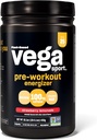 Vega Sport Pre-Workout Energizer, Strawberry Lemonade - Pre Workout Powder for Women &amp; Men, Supports Energy and Focus, Electrolytes, Vegan, Keto, Gluten Free, Non GMO, 1.1 lbs
